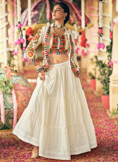 Off White Plain Festival Readymade Lehenga Choli