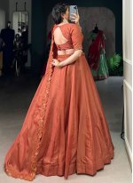Perfervid Plain Tussar Silk Designer Long Lehenga Choli
