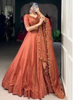 Perfervid Plain Tussar Silk Designer Long Lehenga Choli