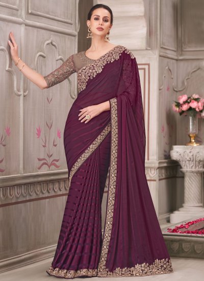 Phenomenal Embroidered Georgette Contemporary Saree