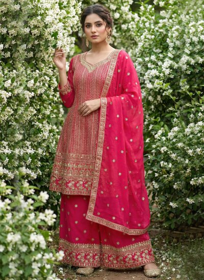 Pink Ceremonial Palazzo Salwar Kameez