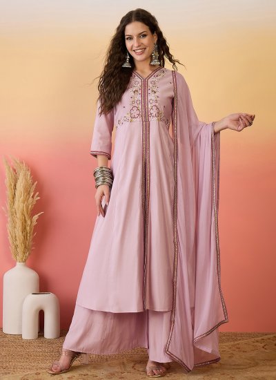 strapless open back dress Pakistani Bridal Pink Gharara Kameez main image 0