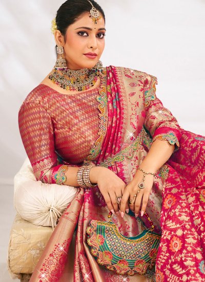 
                            Pink Fancy Wedding Trendy Saree