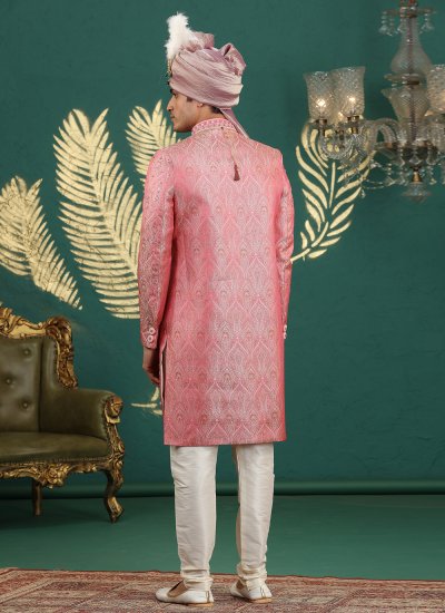 
                            Pink Handwork Sherwani