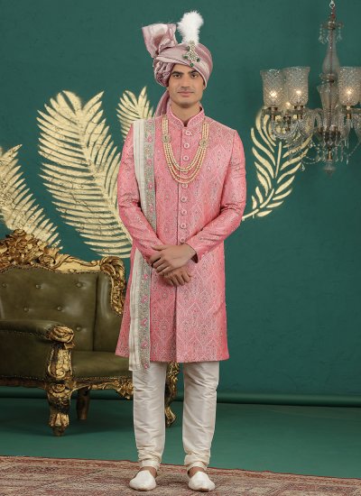 Pink Handwork Sherwani