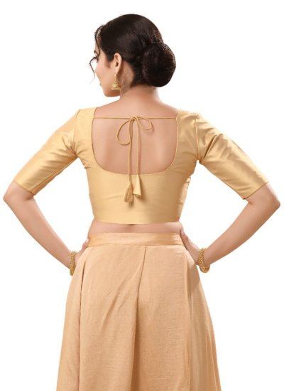Plain Brocade Blouse in Gold 
                            Plain Brocade Blouse in Gold