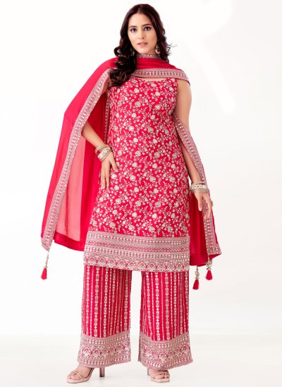 Precious Thread Silk Trendy Straight Salwar Kameez