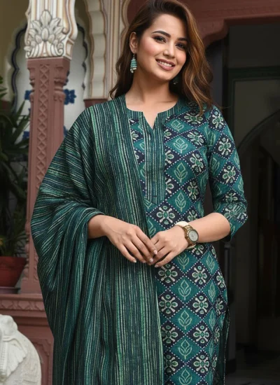 
                            Princely Rayon Green Pant Style Suit