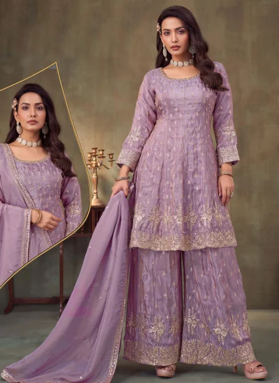 Prominent Chinon Sangeet Readymade Salwar Suit