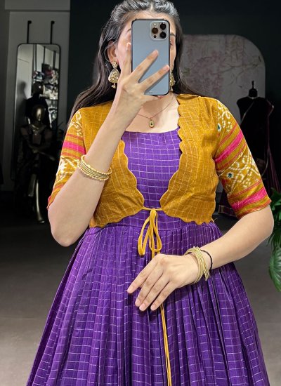 Purple Color Readymade Floor Length Gown 