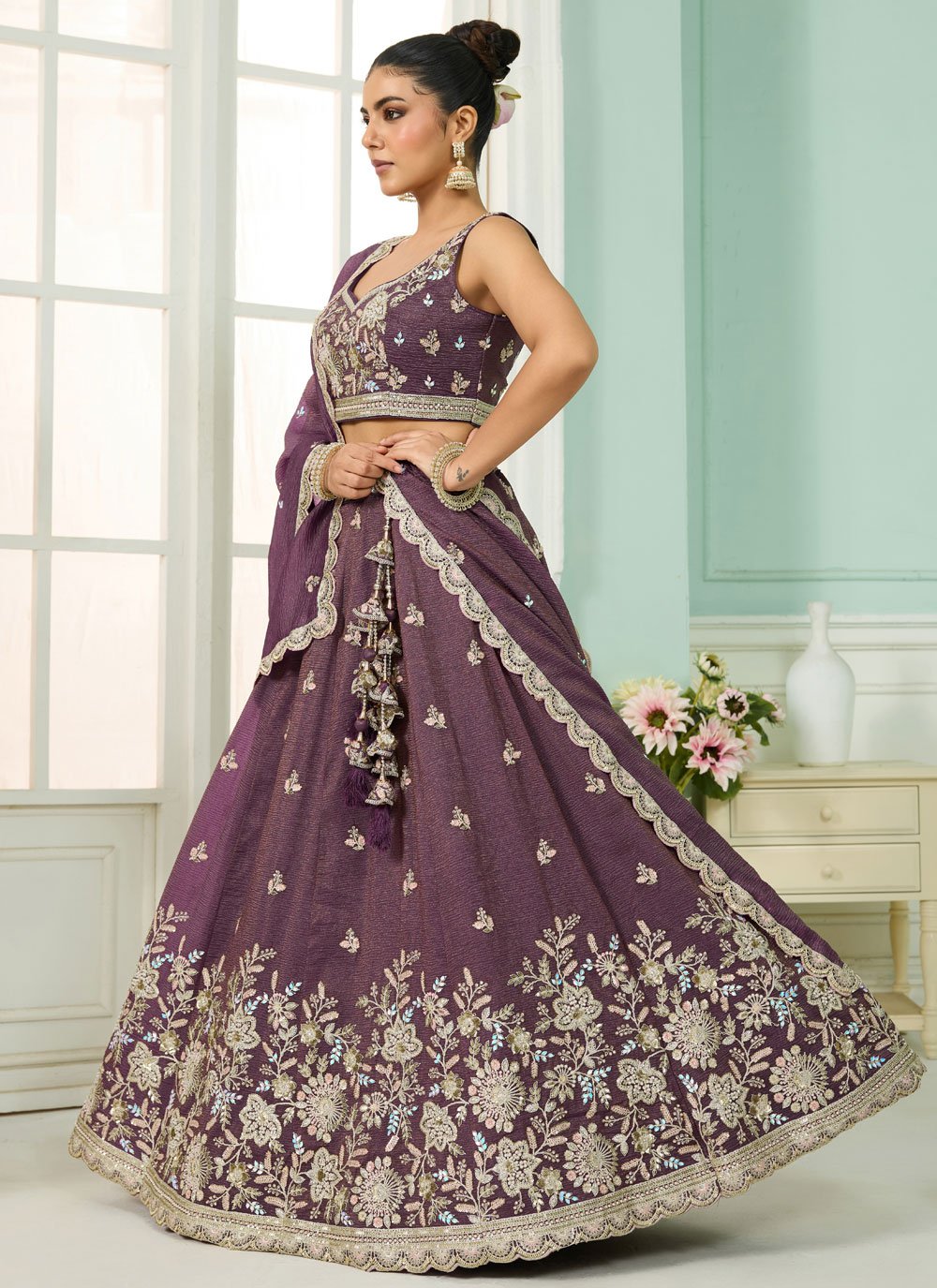 sachin and babi light blue dress Lavender Engagement Party Dress