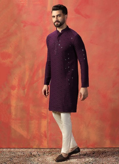 
                            Purple Festival Kurta