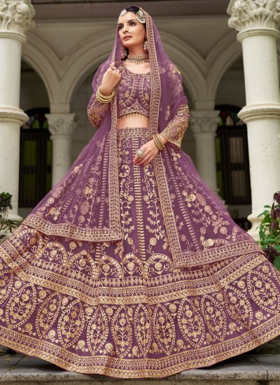 
                            Purple Net Lehenga Choli