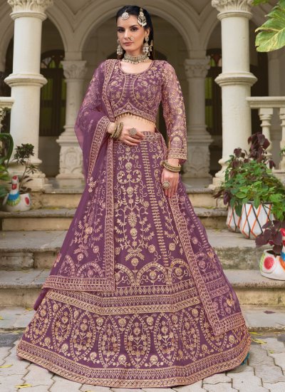 Purple Net Lehenga Choli