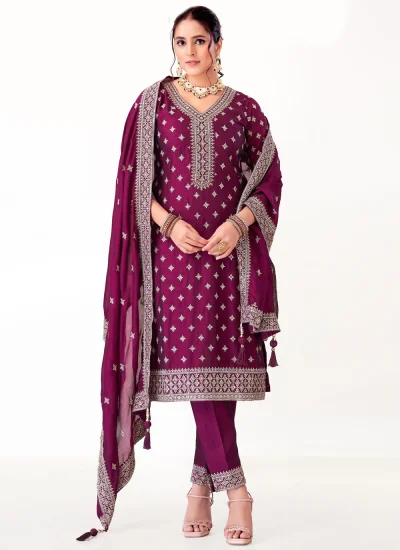 Purple Party Salwar Kameez