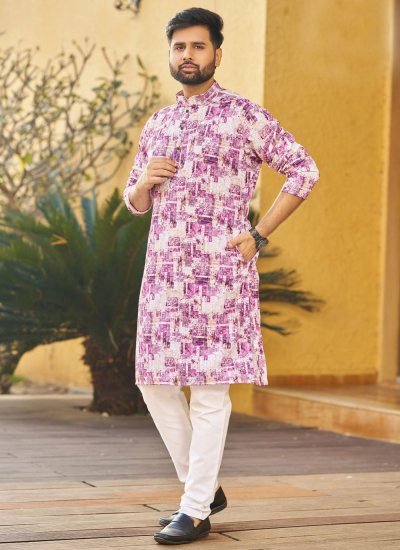 Purple Rayon Festival Kurta Pyjama