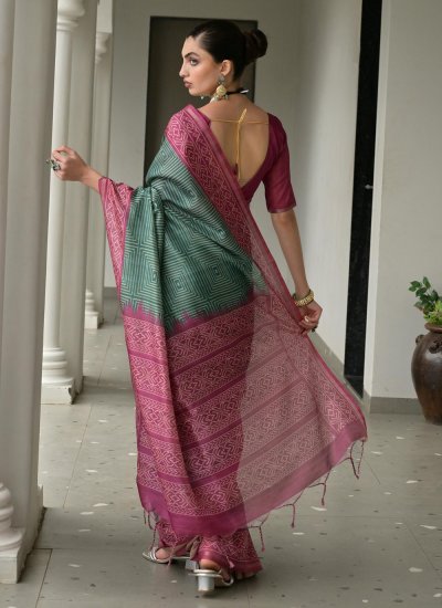 
                            Rama Tussar Silk Ceremonial Contemporary Saree