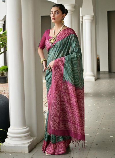 Rama Tussar Silk Ceremonial Contemporary Saree