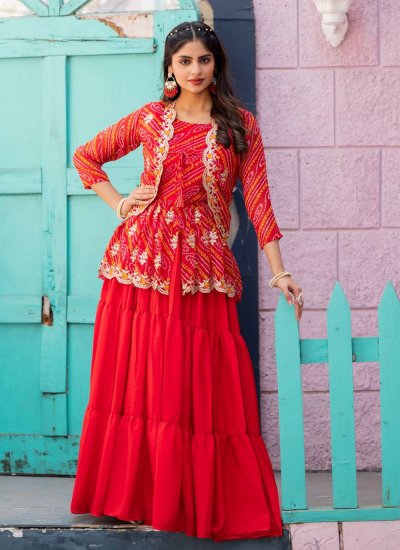 Rani and Red Color Readymade Lehenga Choli