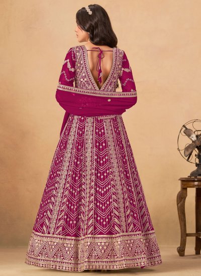 
                            Rani Faux Georgette Embroidered Salwar Kameez