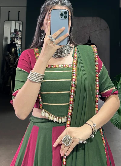 
                            Rayon Lace Multi Colour Readymade Lehenga Choli