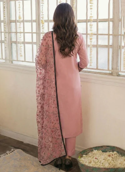
                            Refreshing Embroidered Pink Readymade Salwar Kameez 