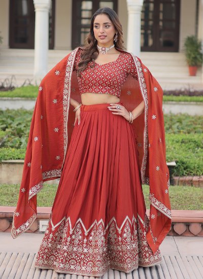 Renowned Teal Vichitra Silk A Line Lehenga Choli