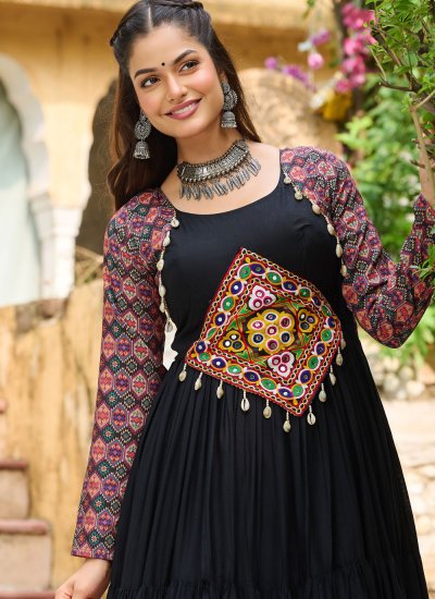 Resplendent Print Rayon Trendy Gown
