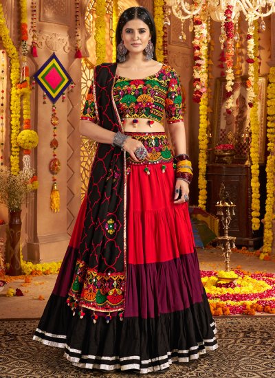 Savory Embroidered Cotton Readymade Lehenga Choli