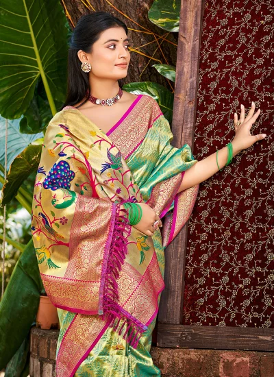 
                            Sea Green Kanjivaram Silk Weaving Classic Saree