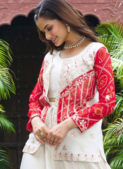 
                            Shimmer Trendy Palazzo Salwar Kameez in Red