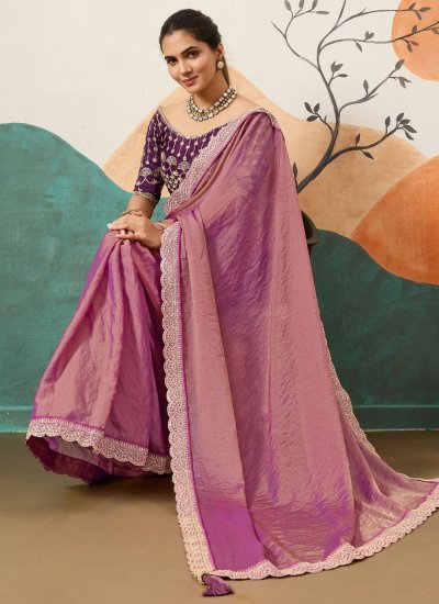 Silk Classic Saree in Purple
