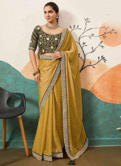 Silk Cord Green Contemporary Saree