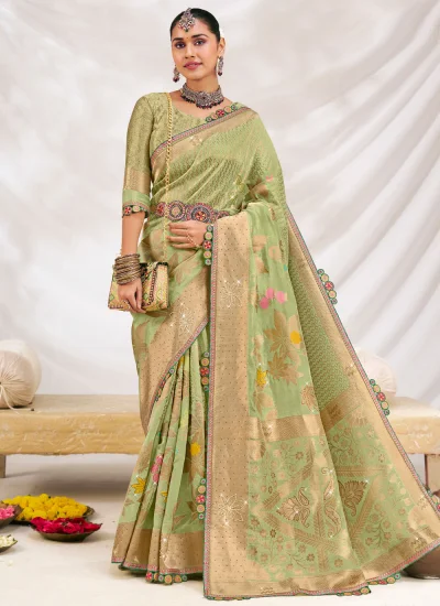 Silk Green Trendy Saree