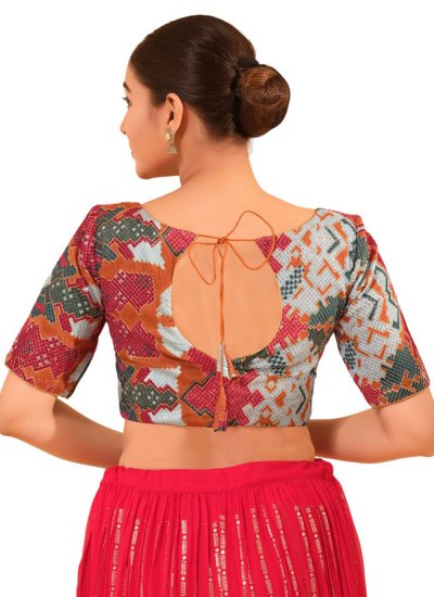 Silk Multi Colour Blouse 
                            Silk Multi Colour Blouse