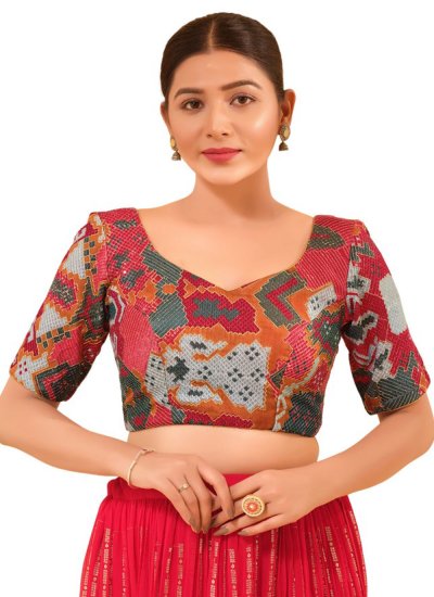 Silk Multi Colour Blouse