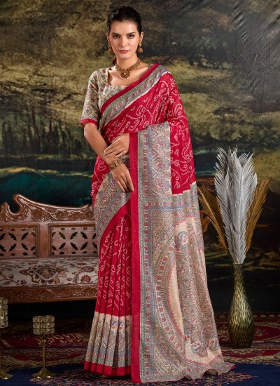 Silk Traditional Saree in Red
