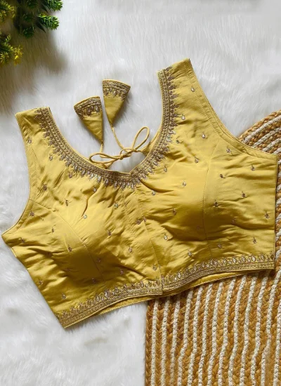 Silk Yellow Zari Blouse