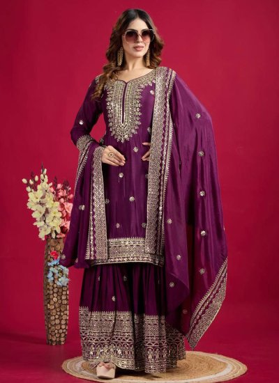 Simplistic Purple Designer Salwar Kameez