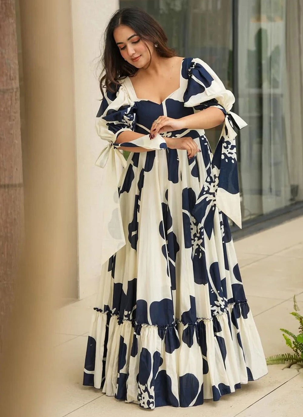 cotton readymade dress for ladies Cotton Block Print Work Plus Size Women Readymade Kurti in White -6609170914