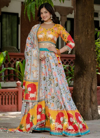 Sorcerous Crepe Silk Foil Print Readymade Lehenga Choli
