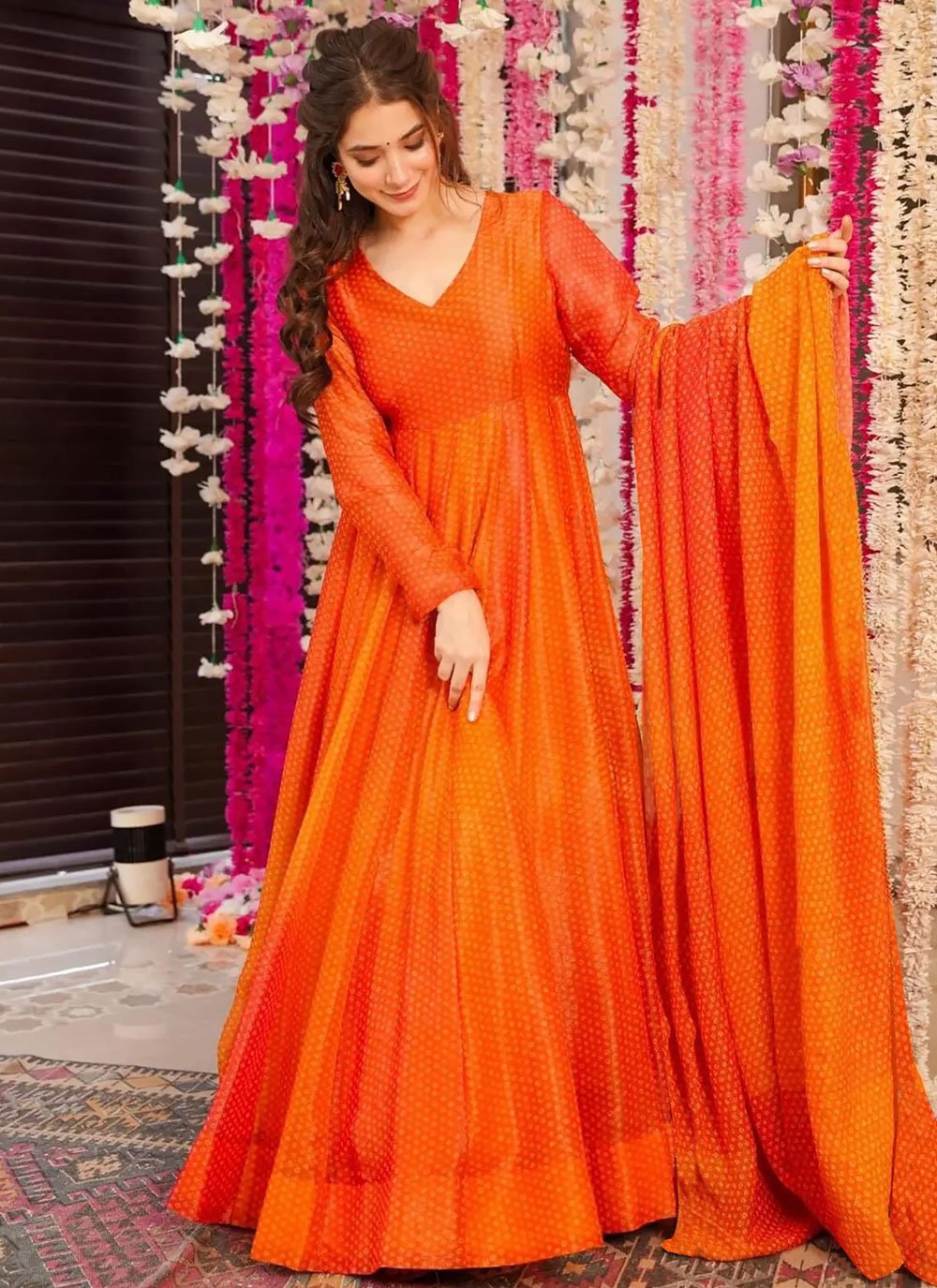 Spellbinding Digital Print Chinon Trendy Gown