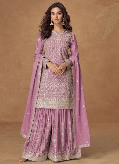 Striking Purple Readymade Salwar Suit