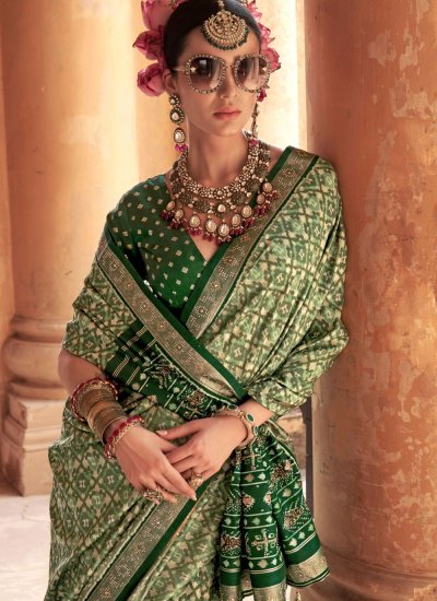 Stunning Green Silk Classic Saree