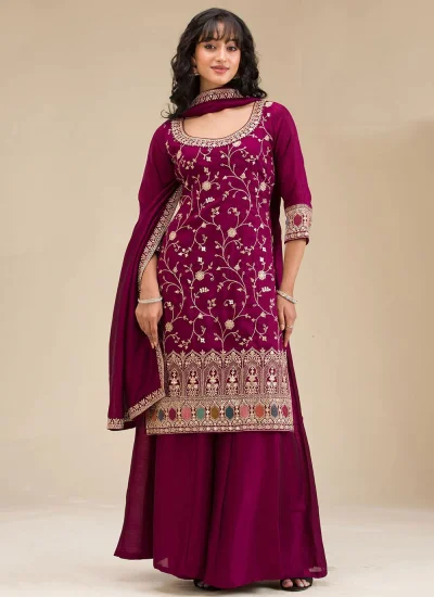 Swanky Purple Sequins Salwar Suit