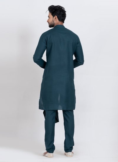 
                            Teal Plain Reception Indo Western