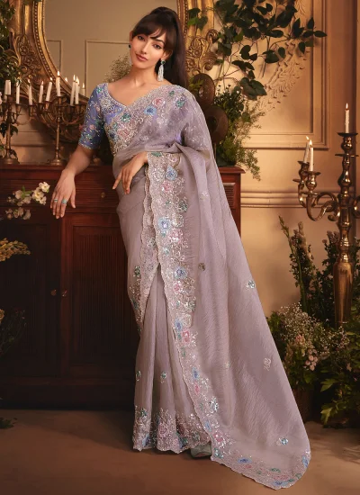 Tissue Mauve  Classic Saree