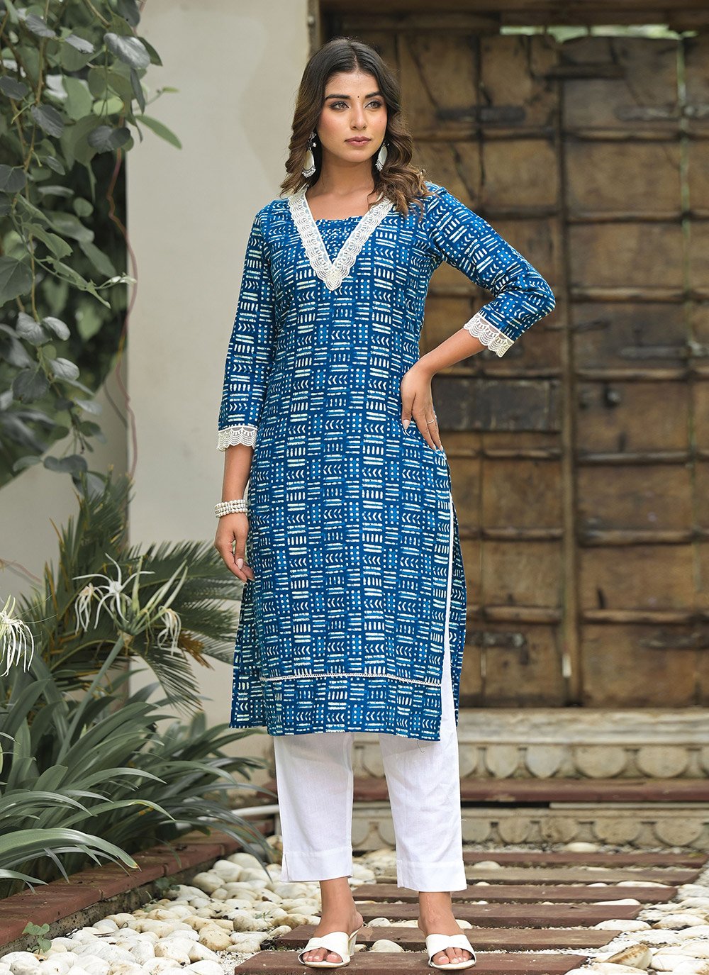 Transcendent Blue Festival Casual Kurti