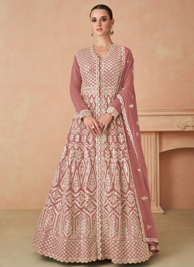 Trendy Lehenga Choli Embroidered Georgette in Pink