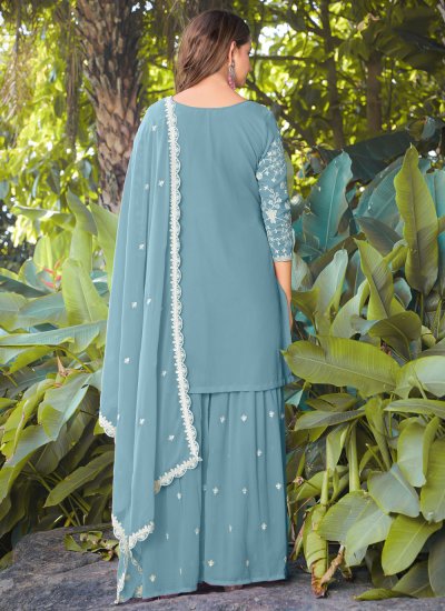 
                            Unique Georgette Sequins Palazzo Salwar Kameez